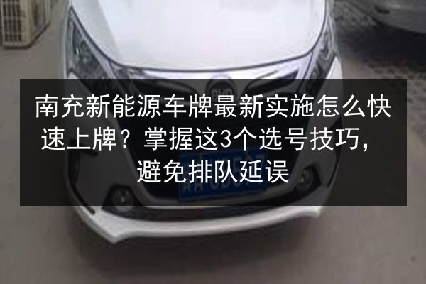 南充新能源车牌最新实施怎么快速上牌？掌握这3个选号技巧，避免排队延误 第2张