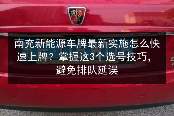 南充新能源车牌最新实施怎么快速上牌？掌握这3个选号技巧，避免排队延误 第3张