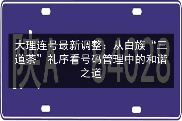 大理连号最新调整：从白族“三道茶”礼序看号码管理中的和谐之道
