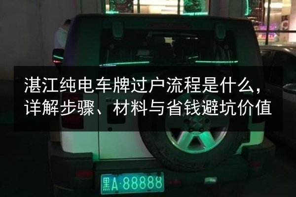 湛江纯电车牌过户流程是什么,详解步骤、材料与省钱避坑价值 第3张 湛江纯电车牌过户流程是什么,详解步骤、材料与省钱避坑价值 第3张