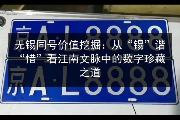无锡同号价值挖掘:从“锡”谐“惜”看江南文脉中的数字珍藏之道 第3张 无锡同号价值挖掘:从“锡”谐“惜”看江南文脉中的数字珍藏之道 第3张