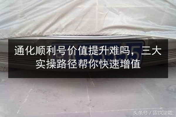 通化顺利号价值提升难吗，三大实操路径帮你快速增值