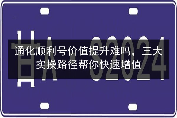 通化顺利号价值提升难吗，三大实操路径帮你快速增值 第2张