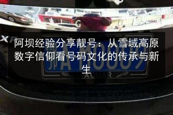 阿坝经验分享靓号：从雪域高原数字信仰看号码文化的传承与新生 第3张