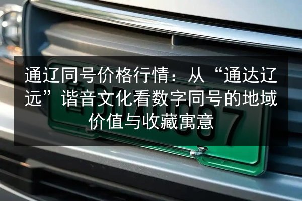 通辽同号价格行情：从“通达辽远”谐音文化看数字同号的地域价值与收藏寓意 第2张