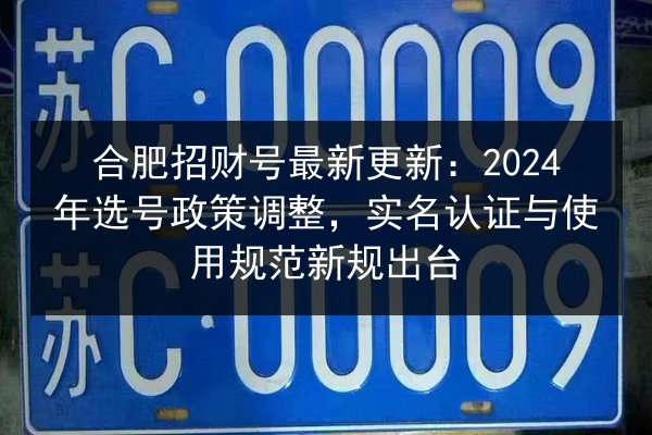 合肥招财号最新更新:2024年选号政策调整,实名认证与使用规范新规出台 第3张 合肥招财号最新更新:2024年选号政策调整,实名认证与使用规范新规出台 第3张