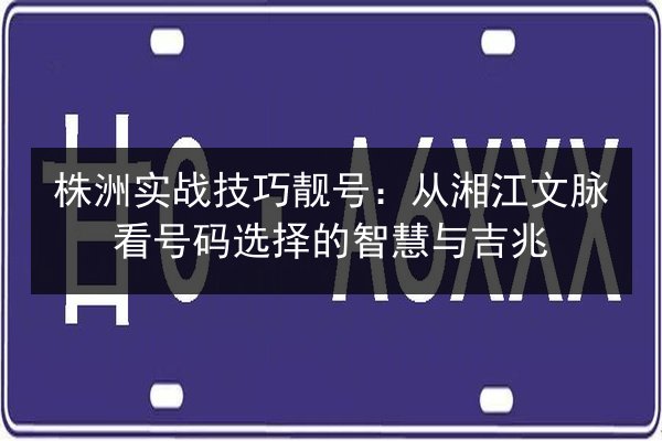 株洲实战技巧靓号：从湘江文脉看号码选择的智慧与吉兆