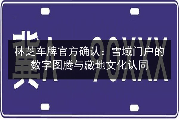 林芝车牌官方确认：雪域门户的数字图腾与藏地文化认同