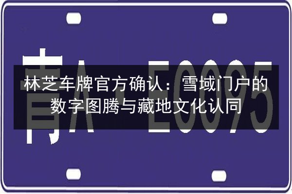 林芝车牌官方确认:雪域门户的数字图腾与藏地文化认同 第3张 林芝车牌官方确认:雪域门户的数字图腾与藏地文化认同 第3张