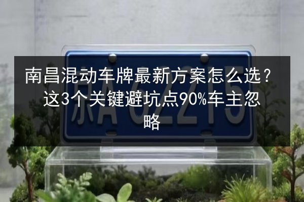 南昌混动车牌最新方案怎么选？这3个关键避坑点90%车主忽略 第3张