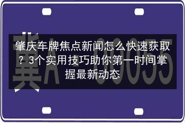 肇庆车牌焦点新闻怎么快速获取？3个实用技巧助你第一时间掌握最新动态 第3张