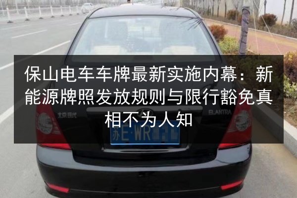 保山电车车牌最新实施内幕:新能源牌照发放规则与限行豁免真相不为人知 第2张 保山电车车牌最新实施内幕:新能源牌照发放规则与限行豁免真相不为人知 第2张