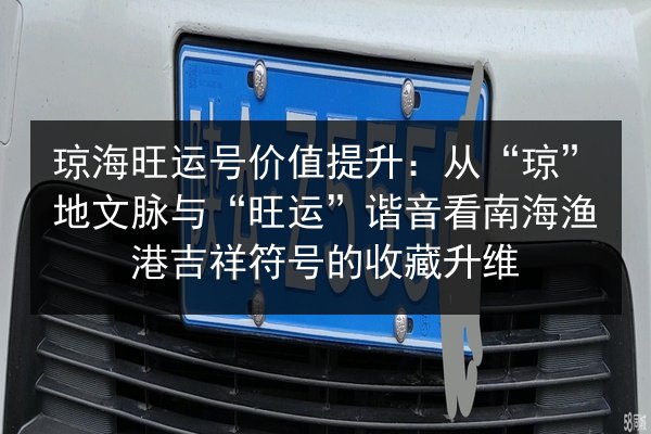 琼海旺运号价值提升：从“琼”地文脉与“旺运”谐音看南海渔港吉祥符号的收藏升维 第3张