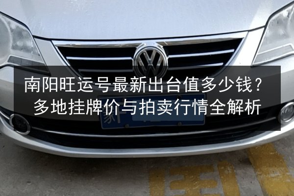 南阳旺运号最新出台值多少钱？多地挂牌价与拍卖行情全解析