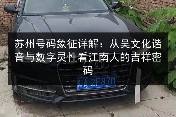 苏州号码象征详解：从吴文化谐音与数字灵性看江南人的吉祥密码