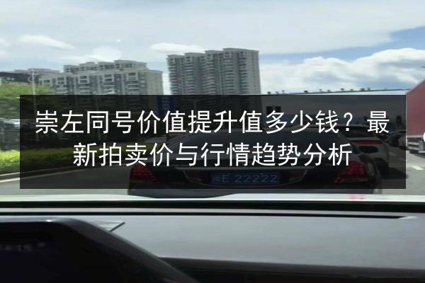 崇左同号价值提升值多少钱？最新拍卖价与行情趋势分析