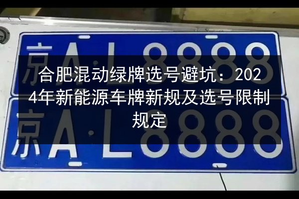 合肥混动绿牌选号避坑：2024年新能源车牌新规及选号限制规定