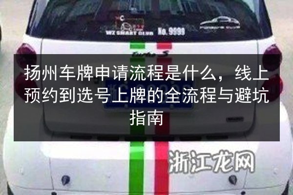 扬州车牌申请流程是什么,线上预约到选号上牌的全流程与避坑指南 第3张 扬州车牌申请流程是什么,线上预约到选号上牌的全流程与避坑指南 第3张