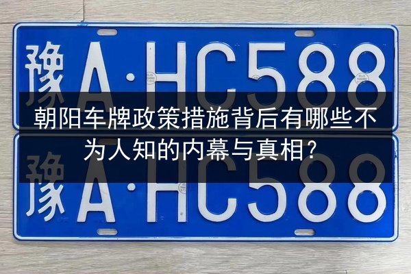 朝阳车牌政策措施背后有哪些不为人知的内幕与真相？ 第3张