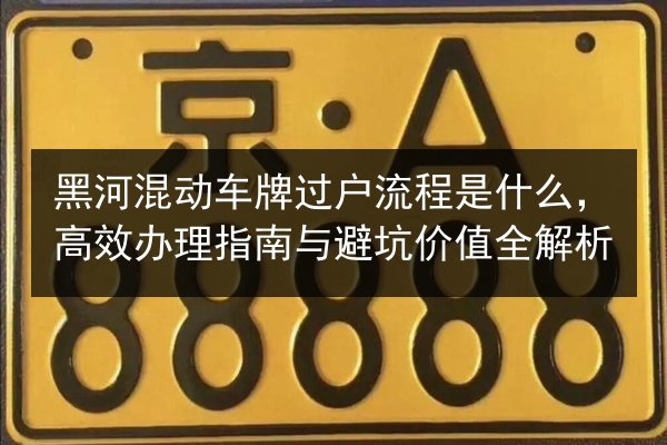 黑河混动车牌过户流程是什么，高效办理指南与避坑价值全解析