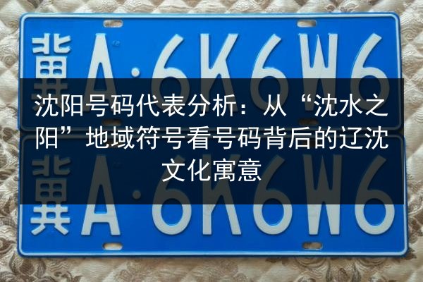 沈阳号码代表分析:从“沈水之阳”地域符号看号码背后的辽沈文化寓意 第2张 沈阳号码代表分析:从“沈水之阳”地域符号看号码背后的辽沈文化寓意 第2张