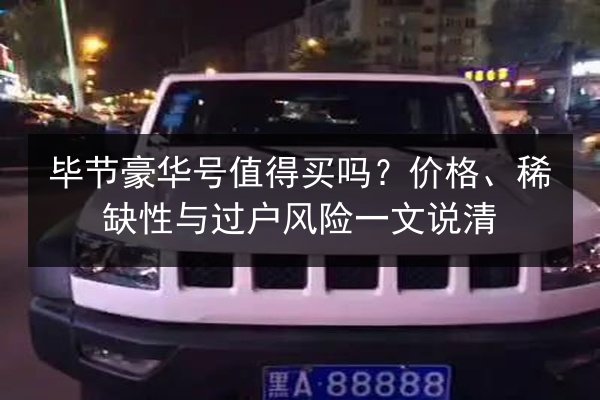 毕节豪华号值得买吗？价格、稀缺性与过户风险一文说清 第2张