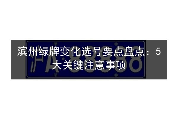 滨州绿牌变化选号要点盘点：5大关键注意事项