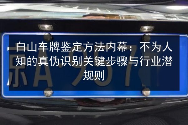 白山车牌鉴定方法内幕：不为人知的真伪识别关键步骤与行业潜规则