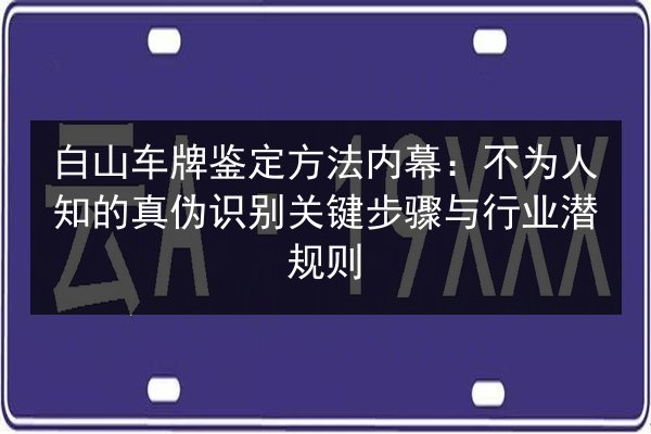 白山车牌鉴定方法内幕：不为人知的真伪识别关键步骤与行业潜规则 第2张