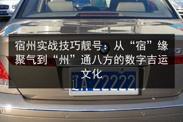 宿州实战技巧靓号:从“宿”缘聚气到“州”通八方的数字吉运文化 第2张 宿州实战技巧靓号:从“宿”缘聚气到“州”通八方的数字吉运文化 第2张