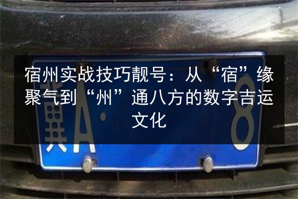 宿州实战技巧靓号:从“宿”缘聚气到“州”通八方的数字吉运文化 第3张 宿州实战技巧靓号:从“宿”缘聚气到“州”通八方的数字吉运文化 第3张