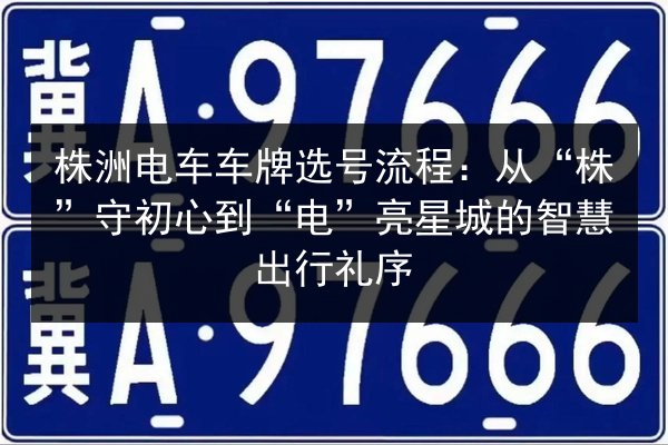 株洲电车车牌选号流程：从“株”守初心到“电”亮星城的智慧出行礼序