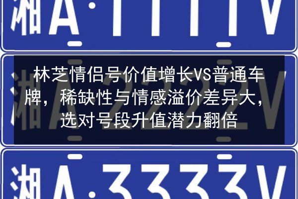 林芝情侣号价值增长VS普通车牌,稀缺性与情感溢价差异大,选对号段升值潜力翻倍 第2张 林芝情侣号价值增长VS普通车牌,稀缺性与情感溢价差异大,选对号段升值潜力翻倍 第2张
