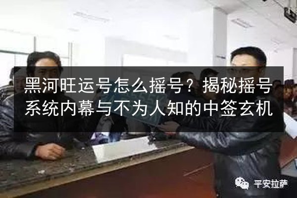 黑河旺运号怎么摇号？揭秘摇号系统内幕与不为人知的中签玄机 第2张