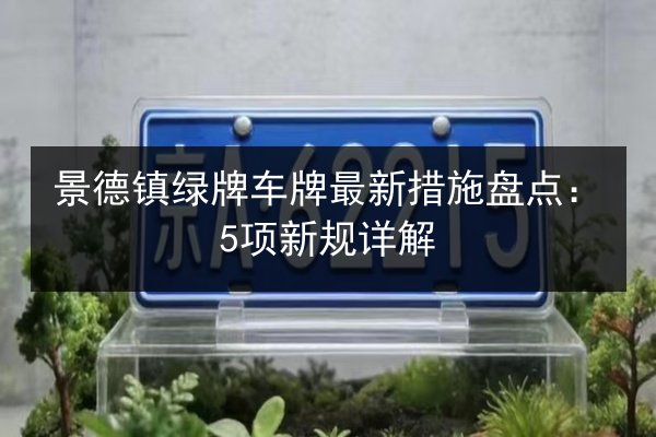 景德镇绿牌车牌最新措施盘点：5项新规详解 第2张