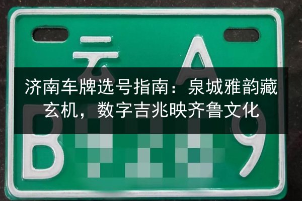 济南车牌选号指南：泉城雅韵藏玄机，数字吉兆映齐鲁文化