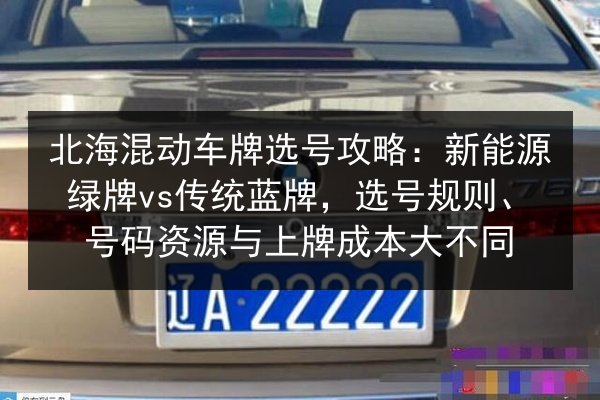 北海混动车牌选号攻略：新能源绿牌vs传统蓝牌，选号规则、号码资源与上牌成本大不同