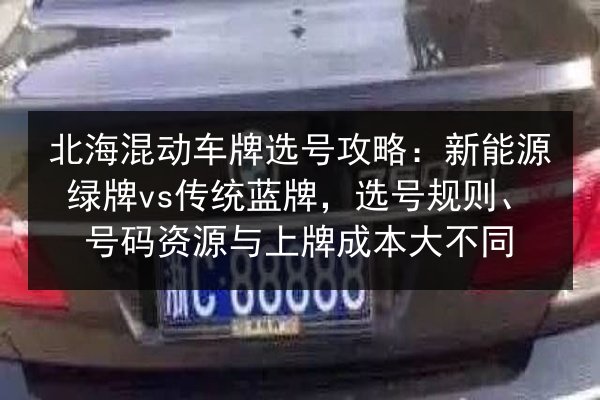 北海混动车牌选号攻略：新能源绿牌vs传统蓝牌，选号规则、号码资源与上牌成本大不同 第3张