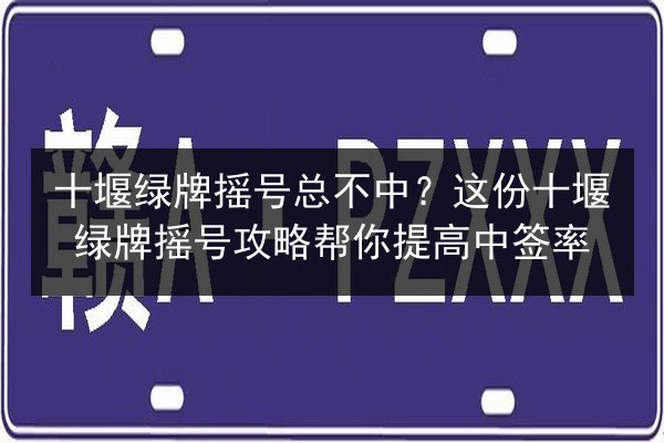 十堰绿牌摇号总不中？这份十堰绿牌摇号攻略帮你提高中签率 第3张