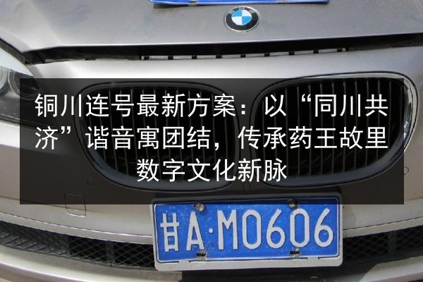 铜川连号最新方案:以“同川共济”谐音寓团结,传承药王故里数字文化新脉 第1张 铜川连号最新方案:以“同川共济”谐音寓团结,传承药王故里数字文化新脉 第1张