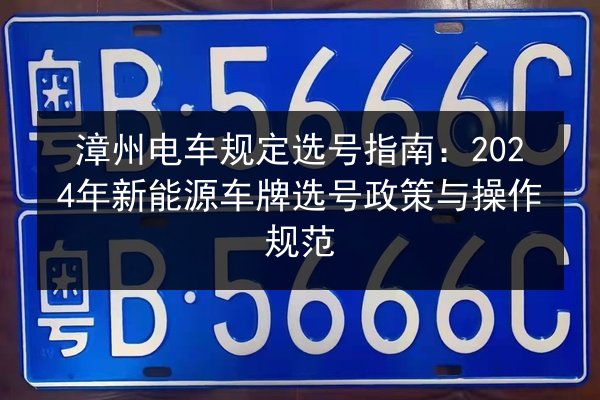 漳州电车规定选号指南：2024年新能源车牌选号政策与操作规范 第3张