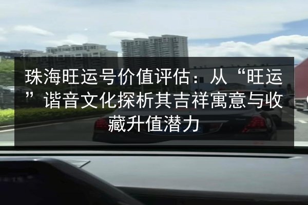 珠海旺运号价值评估:从“旺运”谐音文化探析其吉祥寓意与收藏升值潜力 第2张 珠海旺运号价值评估:从“旺运”谐音文化探析其吉祥寓意与收藏升值潜力 第2张