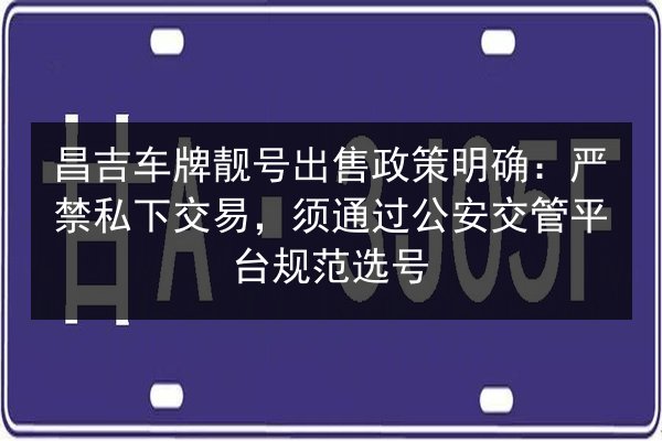 昌吉车牌靓号出售政策明确：严禁私下交易，须通过公安交管平台规范选号 第2张