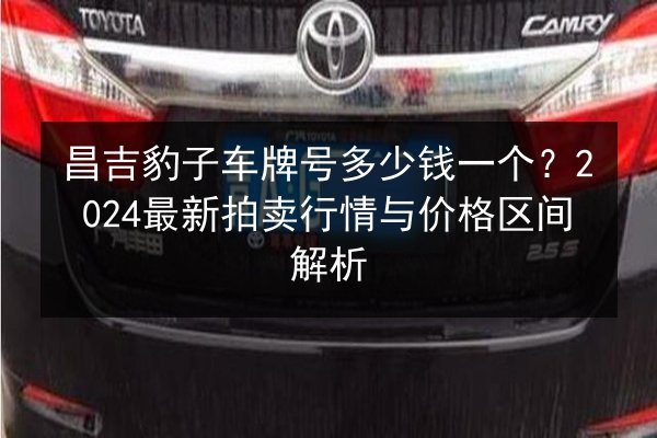 昌吉豹子车牌号多少钱一个？2024最新拍卖行情与价格区间解析 第2张