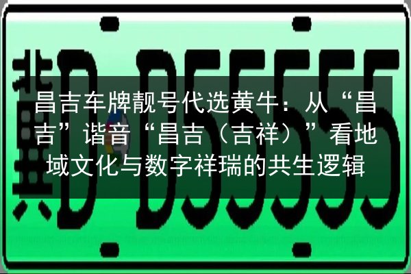 昌吉车牌靓号代选黄牛：从“昌吉”谐音“昌吉（吉祥）”看地域文化与数字祥瑞的共生逻辑 第2张