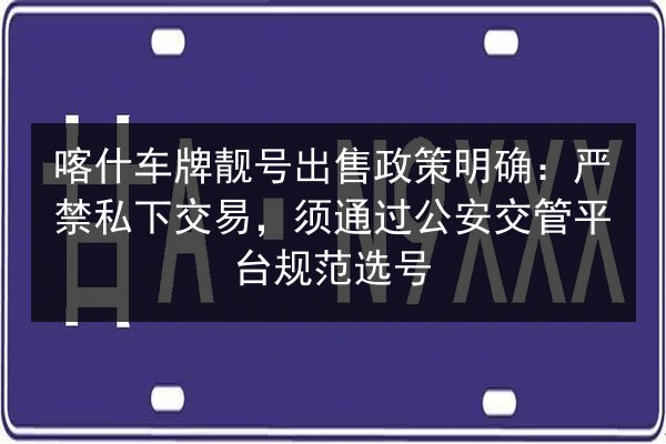 喀什车牌靓号出售政策明确：严禁私下交易，须通过公安交管平台规范选号 第3张
