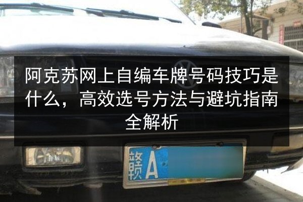 阿克苏网上自编车牌号码技巧是什么，高效选号方法与避坑指南全解析