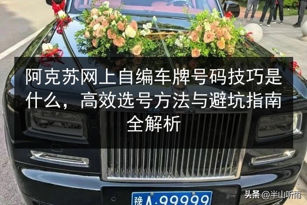 阿克苏网上自编车牌号码技巧是什么,高效选号方法与避坑指南全解析 第3张 阿克苏网上自编车牌号码技巧是什么,高效选号方法与避坑指南全解析 第3张