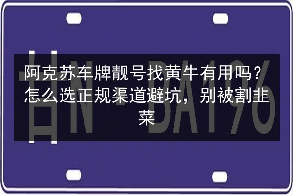 阿克苏车牌靓号找黄牛有用吗?怎么选正规渠道避坑,别被割韭菜 第3张 阿克苏车牌靓号找黄牛有用吗?怎么选正规渠道避坑,别被割韭菜 第3张