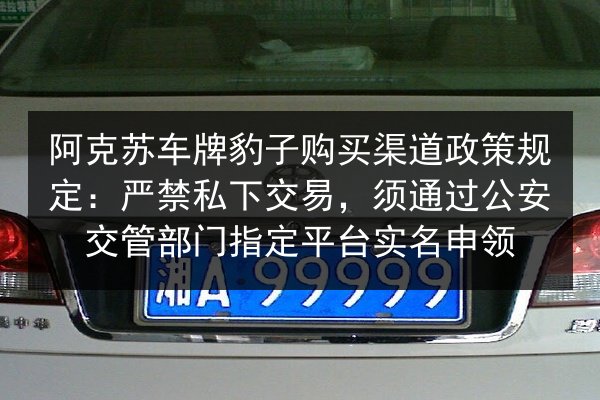 阿克苏车牌豹子购买渠道政策规定:严禁私下交易,须通过公安交管部门指定平台实名申领 第2张 阿克苏车牌豹子购买渠道政策规定:严禁私下交易,须通过公安交管部门指定平台实名申领 第2张